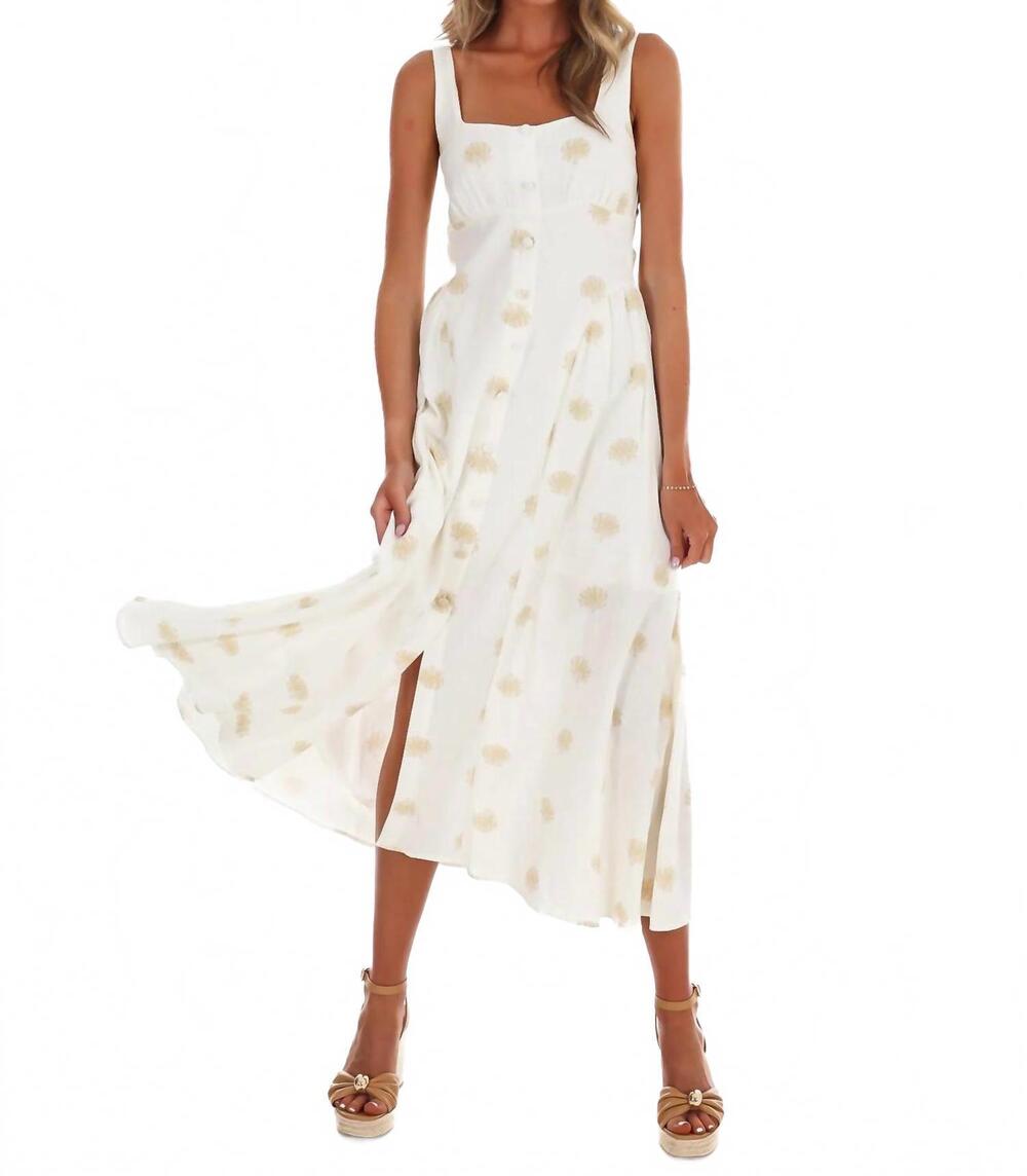 NEW BLU PEPPER women's coastal keepsake midi dress in natural